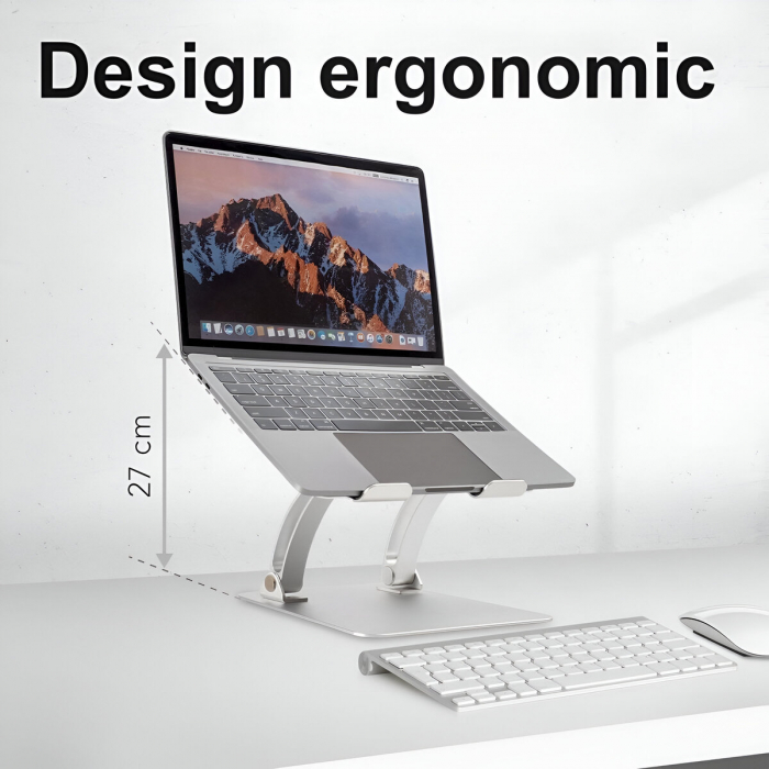 Suport pentru Laptop, Portabil, pentru Corectare Postura, Inclinabil, Pliabil, Ergonomic, Aluminiu [3]