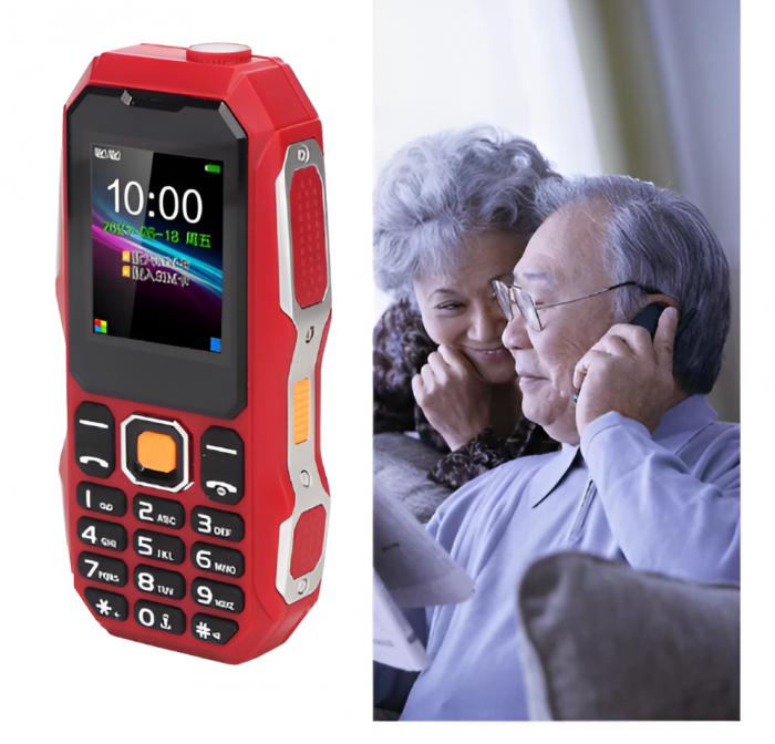 Telefon cu Butoane, Baterie 2800 mAh, Dual SIM, FM Radio, Lanterna, Card SD, Rosu, Ultra-Rezistent [6]