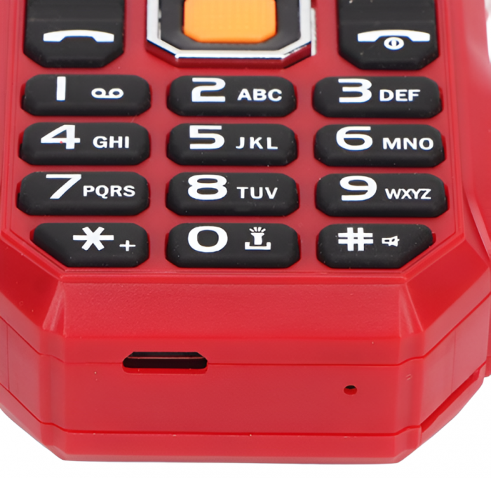 Telefon cu Butoane, Baterie 2800 mAh, Dual SIM, FM Radio, Lanterna, Card SD, Rosu, Ultra-Rezistent [7]