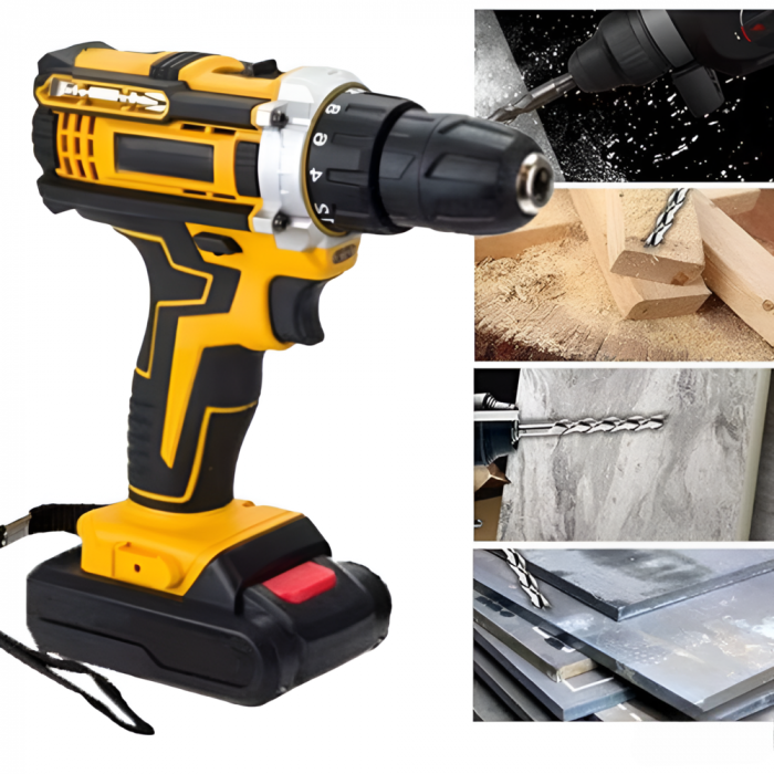 Trusa Masina de Gaurit si Insurubat, eSimplu®, 500W, Extra Accesorii 119 Piese, 2 Acumulatori 36V 8.0 Ah, Mandrina Rapida 13mm, 3000 RPM, 8000mAh, Statie Incarcare, Design Modern, Cutie transport [3]