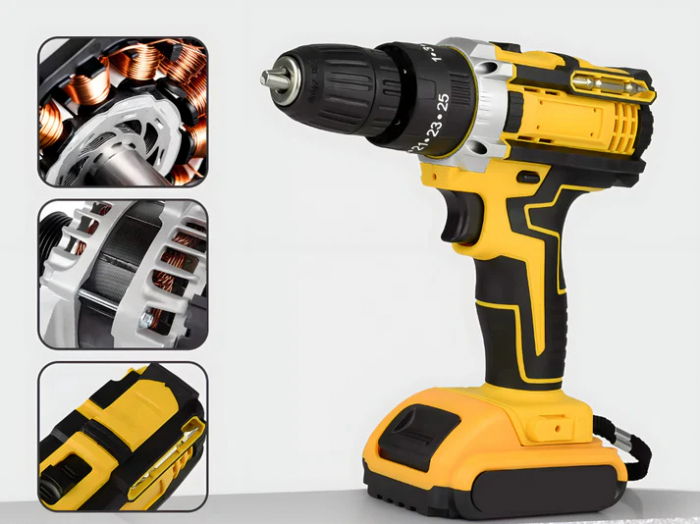 Trusa Masina de Gaurit si Insurubat, eSimplu®, 500W, Extra Accesorii 119 Piese, 2 Acumulatori 36V 8.0 Ah, Mandrina Rapida 13mm, 3000 RPM, 8000mAh, Statie Incarcare, Design Modern, Cutie transport [11]
