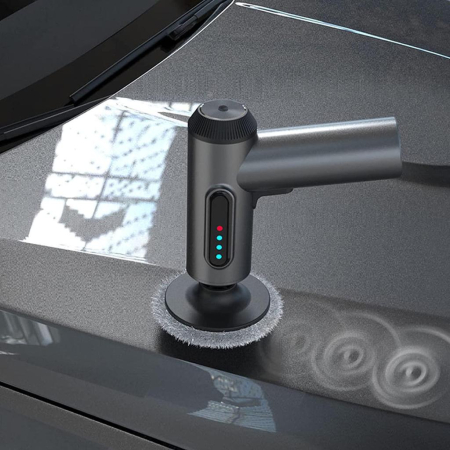 Aparat de Lustruit Auto Fara Fir, Masina de Polish si Ceruit, 2000 RPM, Afisaj Digital, Portabil, Include 3 Capete Accesorii, Gri/Negru [4]