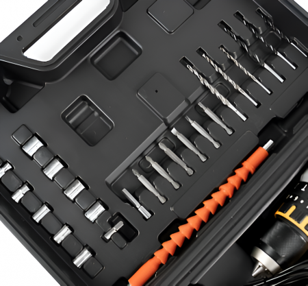 Autofiletanta cu Acumulator, 36 V, 5 AH, Mandrina metalica 13 mm, Accesorii, Valiza de Transport si Depozitare [1]