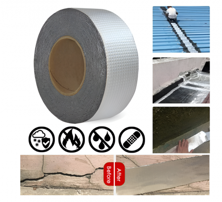Banda Adeziva pentru reparatii, cu Finisaj din Aluminiu, Rezistenta la Apa, Aderenta Sporita, 10cm Latime [4]