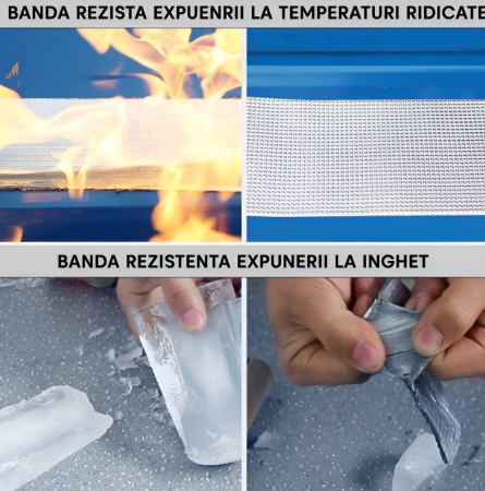 Banda Adeziva pentru reparatii, cu Finisaj din Aluminiu, Rezistenta la Apa, Aderenta Sporita, 10cm Latime [1]
