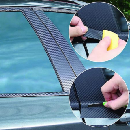 Banda Protectie Auto, din Carbon, Pentru Prag, Usa, Bara, Bord, Impermeabila, Tuning Auto, 5cm x 5m [2]