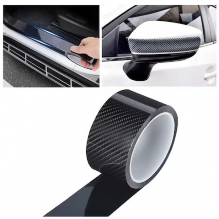 Banda Protectie Auto, din Carbon, Pentru Prag, Usa, Bara, Bord, Impermeabila, Tuning Auto, 7cm x 3m [6]