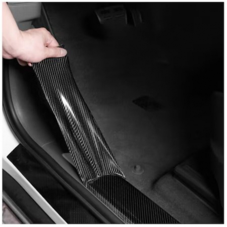 Banda Protectie Auto din Carbon, Tuning Auto, Pentru Prag, Usa, Bara, Bord, Impermeabila, 10cm x 5m [5]