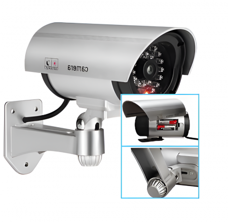Camera de Supraveghere Falsa, eSimplu®, cu Led de Activitate Intermitent, Rezistenta la Apa, Argintiu [6]