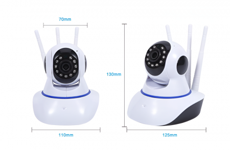 Camera de supraveghere Smart, cu Pan/Tilt 360 grade, Full HD, Utilizare Baby Monitor Wireless Audio Video, Night Vision, Detectarea miscarilor, Two-Way Audio, Alarma sonora si luminoasa [9]
