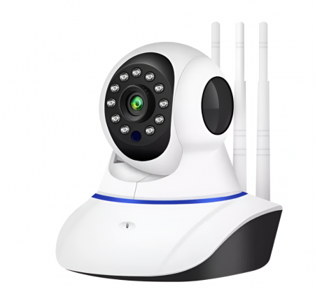 Jucarii, Copii & Bebe - Camera de supraveghere Smart, cu Pan/Tilt 360 grade, Full HD, Utilizare Baby Monitor Wireless Audio Video, Night Vision, Detectarea miscarilor, Two-Way Audio, Alarma sonora si luminoasa