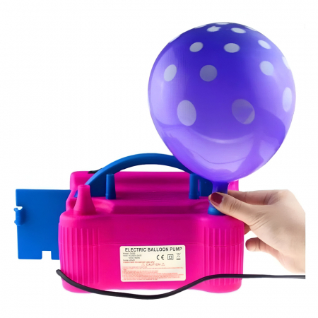 Compresor Profesional pentru Umflat Baloane si Obiecte Gonflabile, Putere 600 W, Alimentare 220 V, Culoare Roz/Albastru [3]