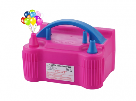 Covoare copii - Compresor Profesional pentru Umflat Baloane si Obiecte Gonflabile, Putere 600 W, Alimentare 220 V, Culoare Roz/Albastru