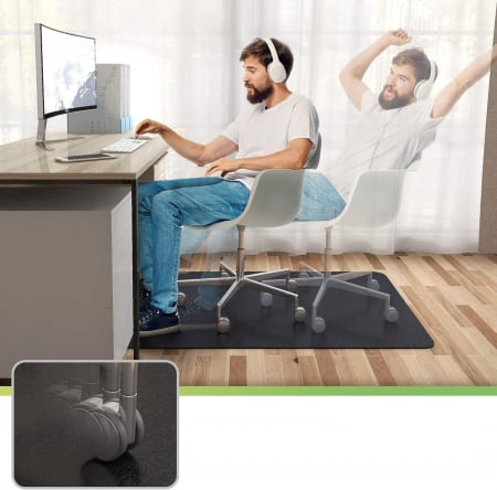 Covoras Protectie Pardoseala, Aspect Mat, Impotriva Zgarieturilor, Negru, 140x100 Cm [3]