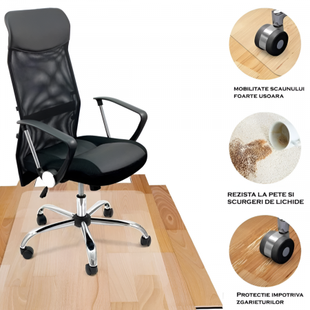 Covoras Protectie Pardoseala Birou, Aspect Mat, Impotriva Zgarieturilor, Transparent, 120x90 Cm [2]