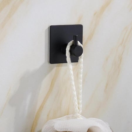 Cuier cu adeziv super rezistent, pentru baie sau bucatarie, negru [3]