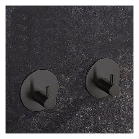 Cuier cu adeziv super rezistent, pentru baie sau bucatarie, negru mat [4]