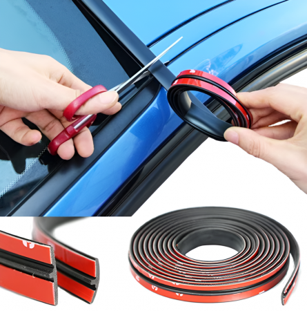 Garnitura pentru Etansare Auto, din Cauciuc, 19 mm x 2 m, Negru, Protectie Imbinari, Autoadeziva [5]