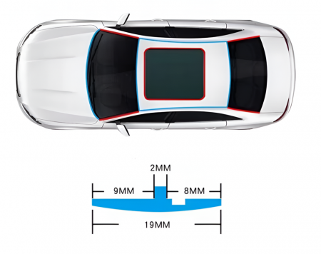 Garnitura pentru Etansare Auto, din Cauciuc, 19 mm x 2 m, Negru, Protectie Imbinari, Autoadeziva [3]