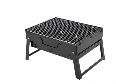 Scule multifunctionale si accesorii - Gratar Pliabil, pentru Camping, Compact, Rezistent, Otel inoxidabil, 35x26x20cm, Negru, eSimplu