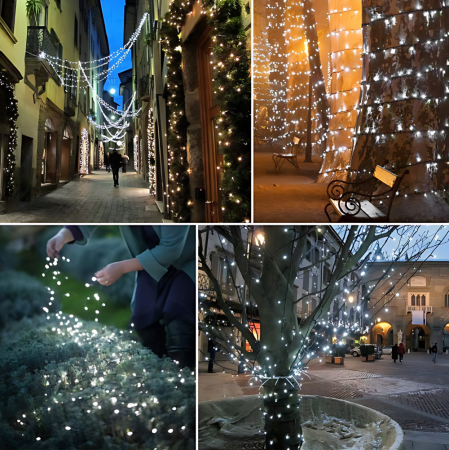 Instalatie de Craciun Tip Rola, 480 Becuri LED Alb, 100 m Liniari, pentru Interior/Exterior, Alb rece [1]