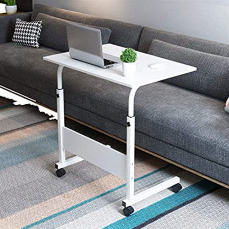Masuta Laptop Multifunctionala, Reglabila, Cadru Metalic, Blat Mdf, Alb, 60 x 40 cm [1]