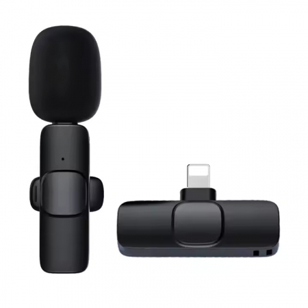 Laptop, Tablete & Telefoane - Microfon Wireless Lavaliera, compatibil cu Dispozitivele Android, Portabil, Mufa Conectare USB-C, potrivit pentru Inregistrari, Transmisii Live, TikTok, Instagram, YouTube, Negru