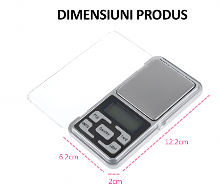 Mini Cantar Electronic de buzunar, pentru bijuterii, cu Afisaj LCD, Capacitate pana la 200g [6]