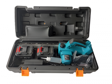 Mini Drujba cu 2 Acumulatori, Profesional, Lama 8", 550 W, 21 V, 5 aH, Accesorii, Albastru [7]