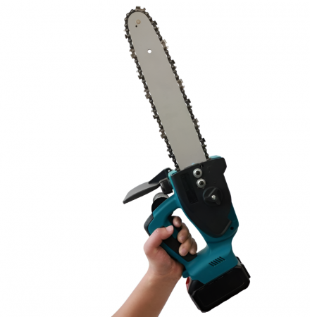 Mini Drujba cu 2 Acumulatori, Profesional, Lama 8", 550 W, 21 V, 5 aH, Accesorii, Albastru [1]