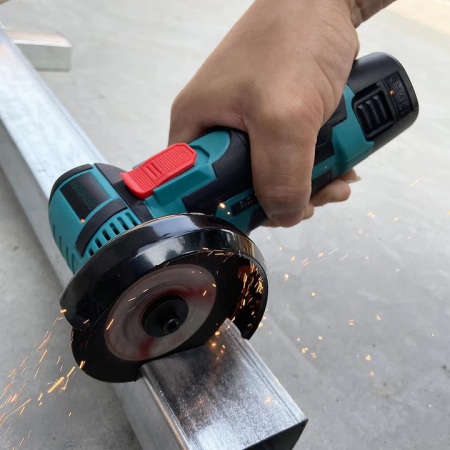 Mini Polizor Flex Unghiular Portabil, eSimplu®, 2 acumulatori 12V, 750W, 1500 mAh, 19500 rpm, 6 discuri 76 mm, Puternic, Verde/Negru [5]