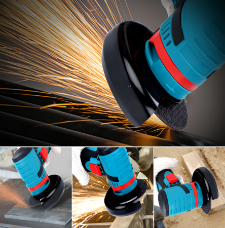 Mini Polizor Flex Unghiular Portabil, eSimplu®, 2 Acumulatori, 1500W, 3000 mAh, 19500 rpm, 10 Discuri Incluse, Cutie de Transport [1]