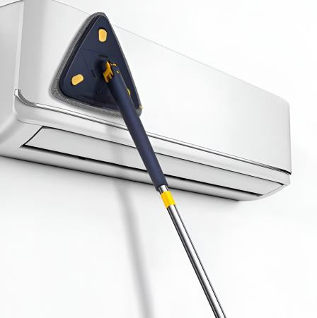Mop cu Cap Triunghiular + 2 Rezerve, Rotativ, Telescopic, Curatare Usoara, Lungime Maxima 127 cm [5]