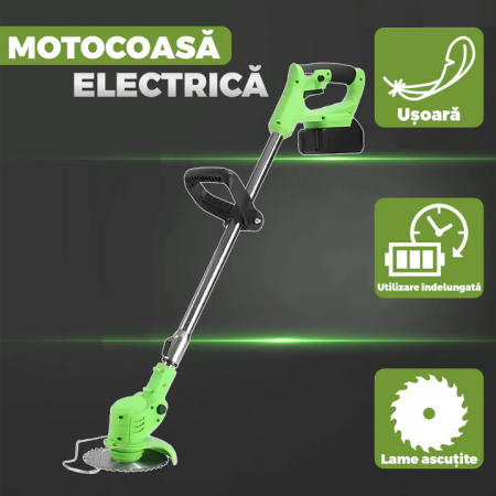 Motocoasa electrica cu Acumulator de 36 V, Accesorii Incluse, 4000 mAh, 18000 RPM, Verde [8]