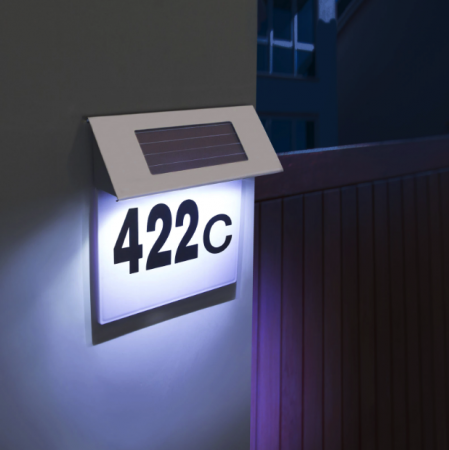 Numar Casa cu Lampa Solara, cu iluminare LED , 12 lm, AA 1.2V [1]