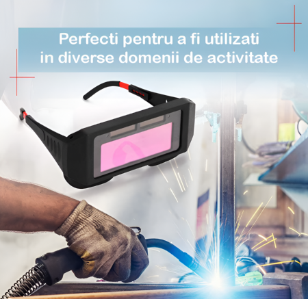 Ochelari de Sudura, cu Inchidere Automata si Incarcare Solara, Negru [5]