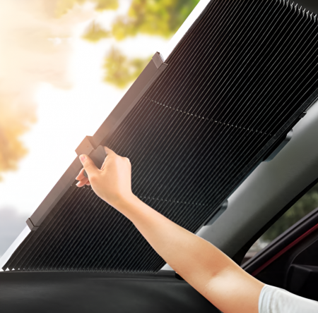 Parasolar Auto Retractabil, Fixare Prin Ventuze, Aluminiu, Universal [1]