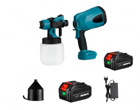 Scule multifunctionale si accesorii - Pistol de Vopsit Electric Profesional, Fara Fir, 120W, 21V, Cu 2 Baterii Li-Ion, capacitate 800 ml