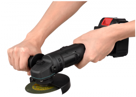 Polizor Unghiular fara Fir, 2 Acumulatori Inclusi, 300 W, 24 V, Diametru Taiere 100mm, Negru [5]
