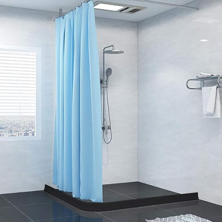 Prag de dus autoadeziv, flexibil, pentru cabina de dus, rezistent la mucegai, impermeabil, negru, 1, 5 m [1]