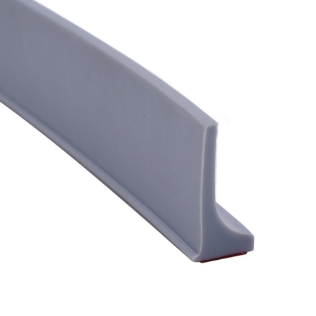 Casa & Gradina - Prag de dus autoadeziv, flexibil, pentru cabina de dus, rezistent la mucegai, impermeabil, silicon, gri, 1 m, model 90°