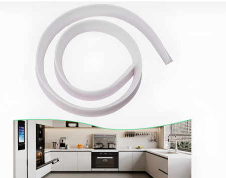 Prag de dus autoadeziv, flexibil, pentru cabina de dus, rezistent la mucegai, silicon, impermeabil, alb, 1 m, model 90° [1]