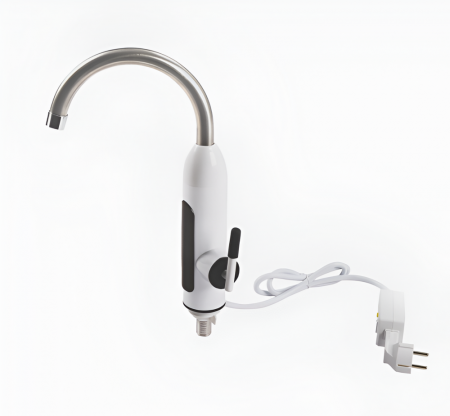 Robinet Electric, Putere 3000W, Inox, Pentru incalzire apa instant, Montare pe chiuveta, Cu display si rotire 360 grade, Temperatura Maxima 60 C, presiunea apei 0.04-0.5MPa, Premium, Alb [6]