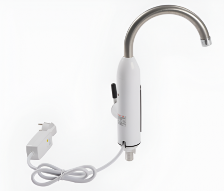 Robinet Electric, Putere 3000W, Inox, Pentru incalzire apa instant, Montare pe chiuveta, Cu display si rotire 360 grade, Temperatura Maxima 60 C, presiunea apei 0.04-0.5MPa, Premium, Alb [4]