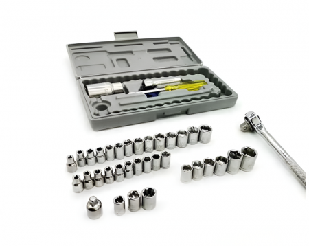 Set Instrumente de Reparatii Auto, Pentru Repararea Motocicletei si Masinilor, 40 Bucati Chei Tubulare, Surubelnita [2]