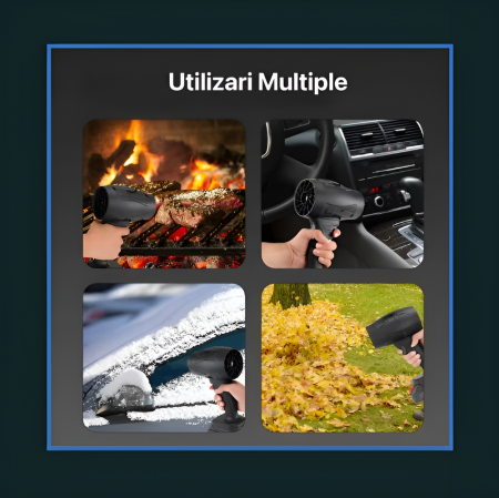 Suflanta Aer Profesionala 48V, eSimplu®, cu 2 Acumulatori si incarcator inclus, Portabila, Performanta si Eficienta – Ideala pentru curatenie si gradina, Utilizare multipla, Negru [5]