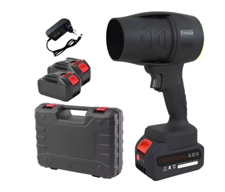 Casa & Gradina - Suflanta Aer Profesionala 48V, eSimplu®, cu 2 Acumulatori si incarcator inclus, Portabila, Performanta si Eficienta – Ideala pentru curatenie si gradina, Utilizare multipla, Negru