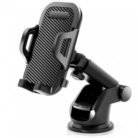 Laptop, Tablete & Telefoane - Suport Auto pentru Telefon, Montare pe Parbriz sau Bord, Reglare 360°, Universal, Negru