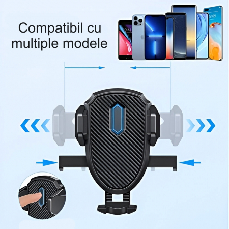 Suport Auto Pentru Telefon, Picior Ajustabil 360, Marime Universala, Negru [3]