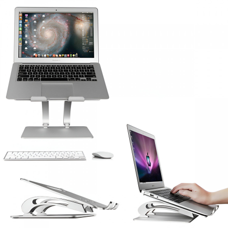Suport pentru Laptop, Portabil, pentru Corectare Postura, Inclinabil, Pliabil, Ergonomic, Aluminiu [17]